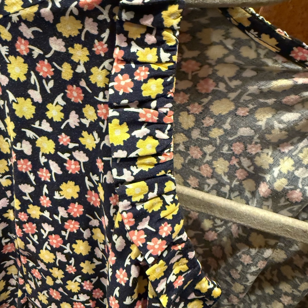 Draper James Floral Cinch Waist Midi Dress XL Ruffle Neck & Hem Cottagecore - Picture 4 of 11